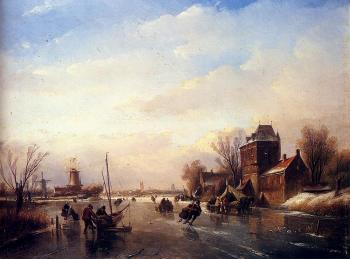 敭 雅各佈 柯恩拉德 施普勒 Skaters On A Frozen River 敭 雅各佈 柯恩拉德 施普勒 Skaters On A Frozen River